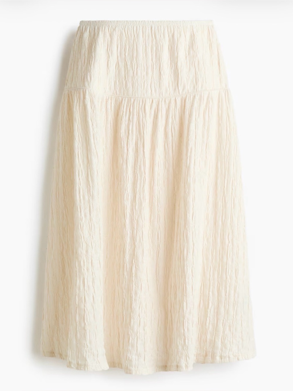H&M Cream Textured Maxi Skirt for Women